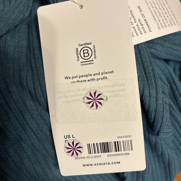 Athleta Harmony Pose Wrap Size LARGE Blue Green Hooded  Lightweight - Picture 5 of 5